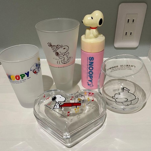 Retro snoopy glass set - retro,