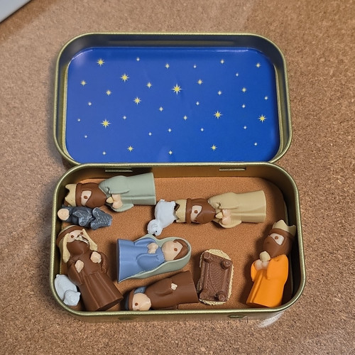 Wooden nativity set - 10pc, mini